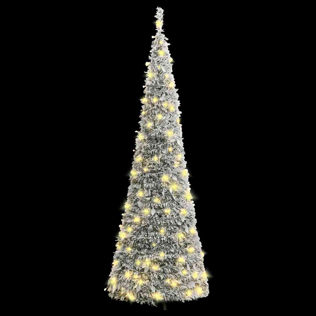 Pop-Up-Weihnachtsbaum Künstlich Beschneit 200 Leds Weiß