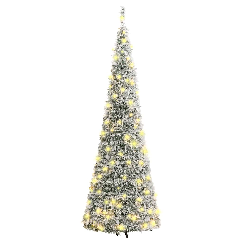 Pop-Up-Weihnachtsbaum Künstlich Beschneit 200 Leds Weiß