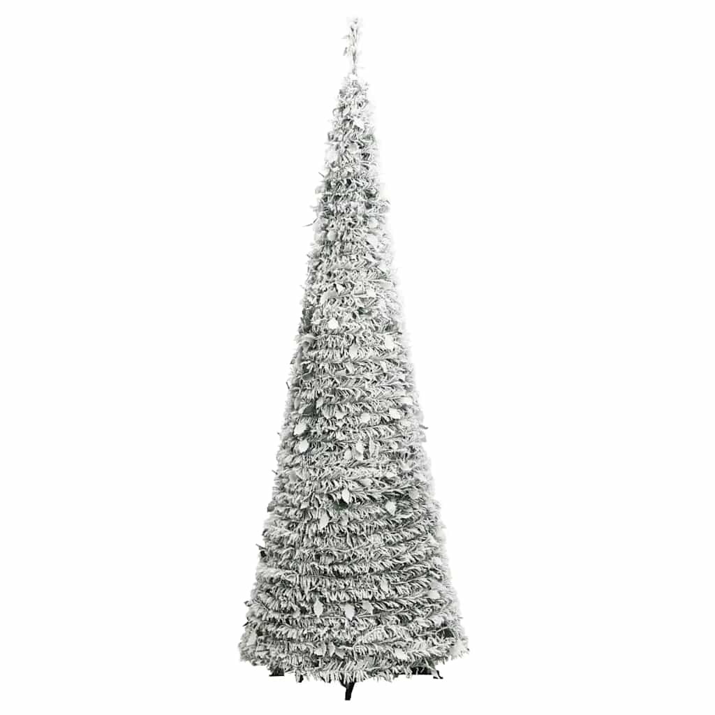 Pop-Up-Weihnachtsbaum Künstlich Beschneit 200 Leds Weiß