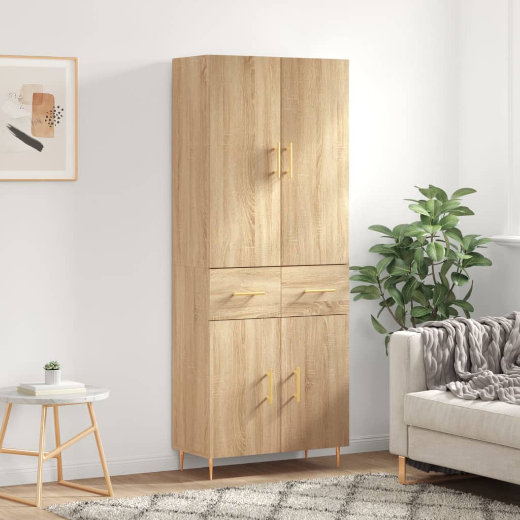 Highboard 69,5X34X180 Cm Holzwerkstoff