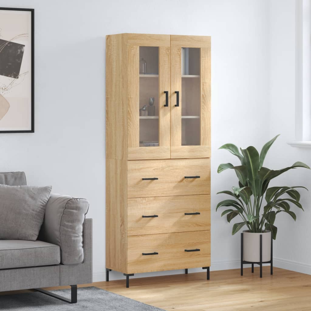 Highboard 69,5X34X180 Cm Holzwerkstoff