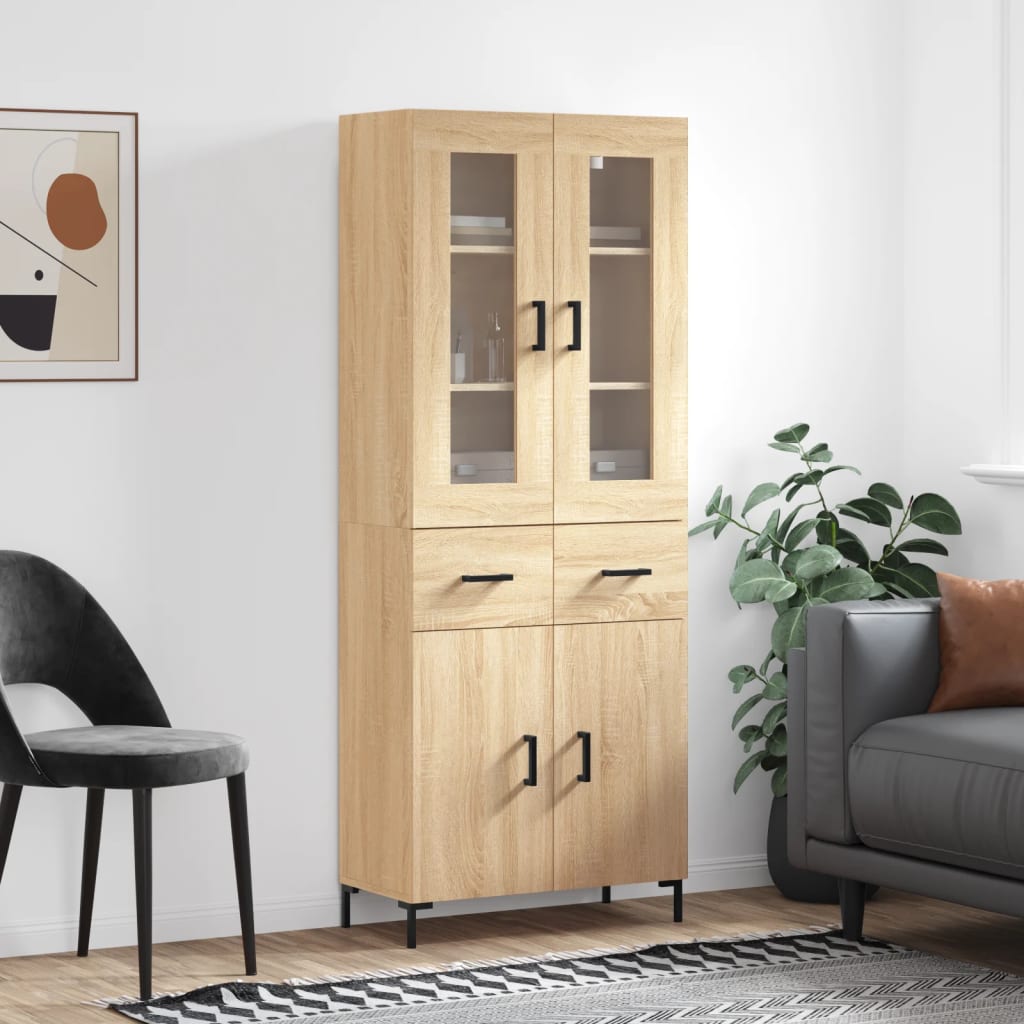 Highboard 69,5X34X180 Cm Holzwerkstoff