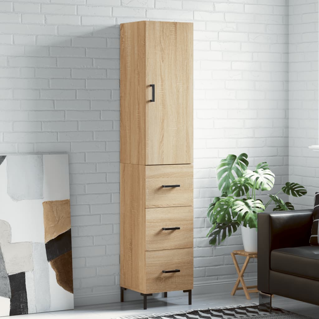 Highboard 34,5X34X180 Cm Holzwerkstoff