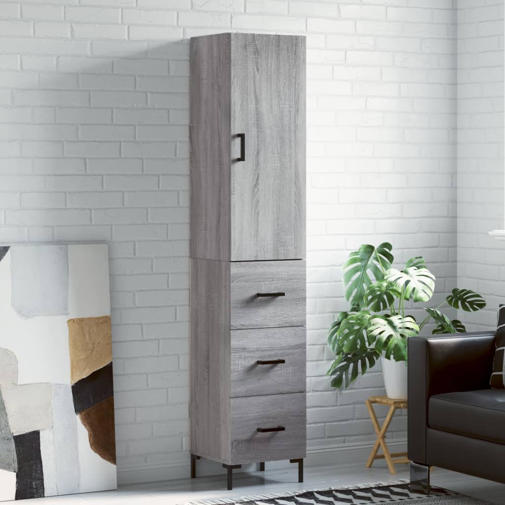 Highboard 34,5X34X180 Cm Holzwerkstoff
