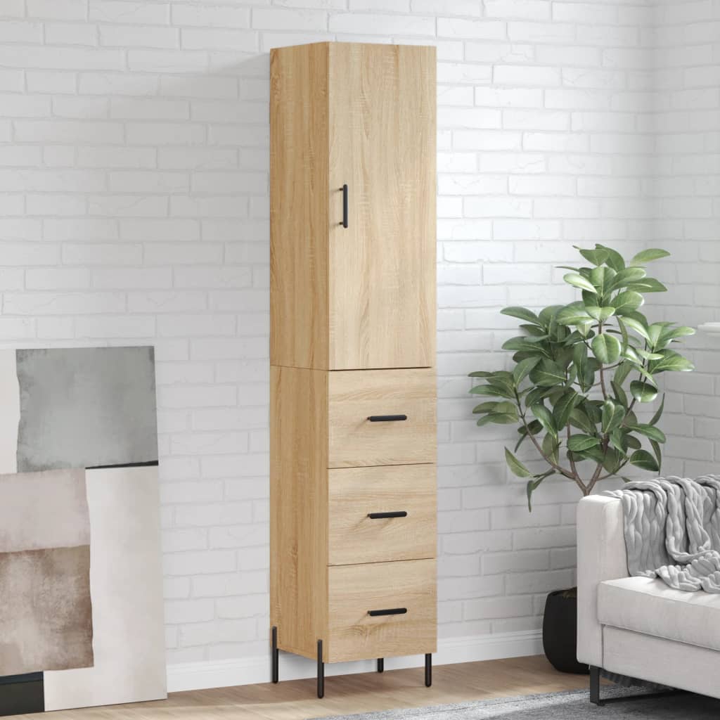 Highboard 34,5X34X180 Cm Holzwerkstoff