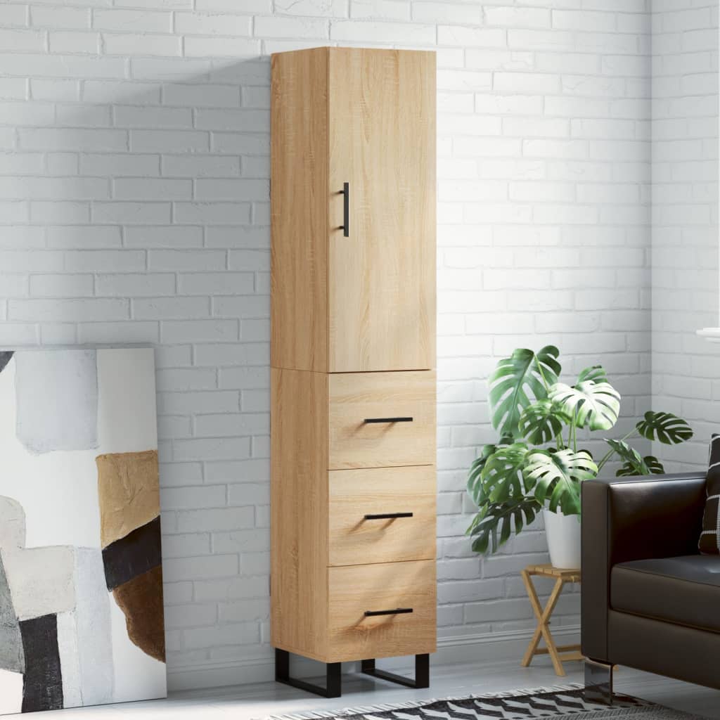 Highboard 34,5X34X180 Cm Holzwerkstoff