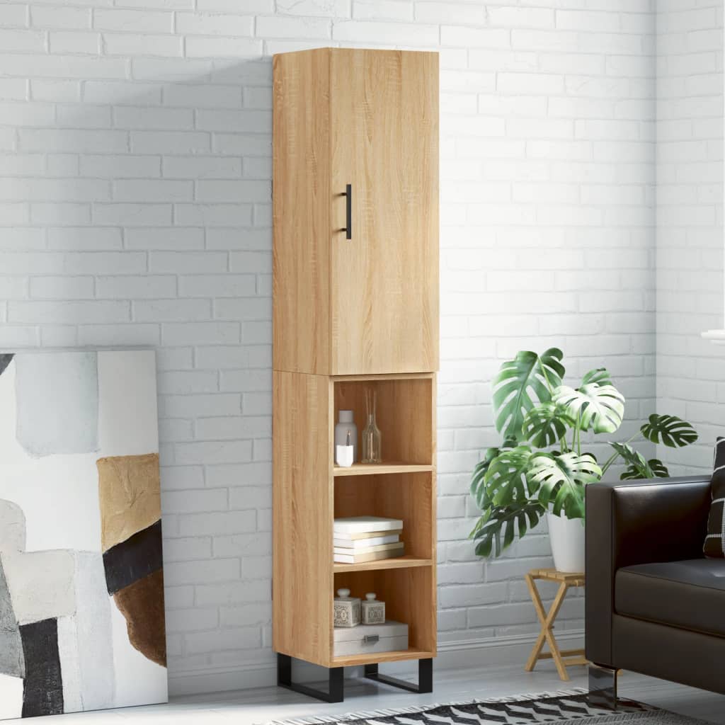 Highboard 34,5X34X180 Cm Holzwerkstoff