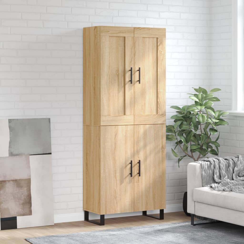 Highboard Sonoma-Eiche 69,5X34X180 Cm Holzwerkstoff