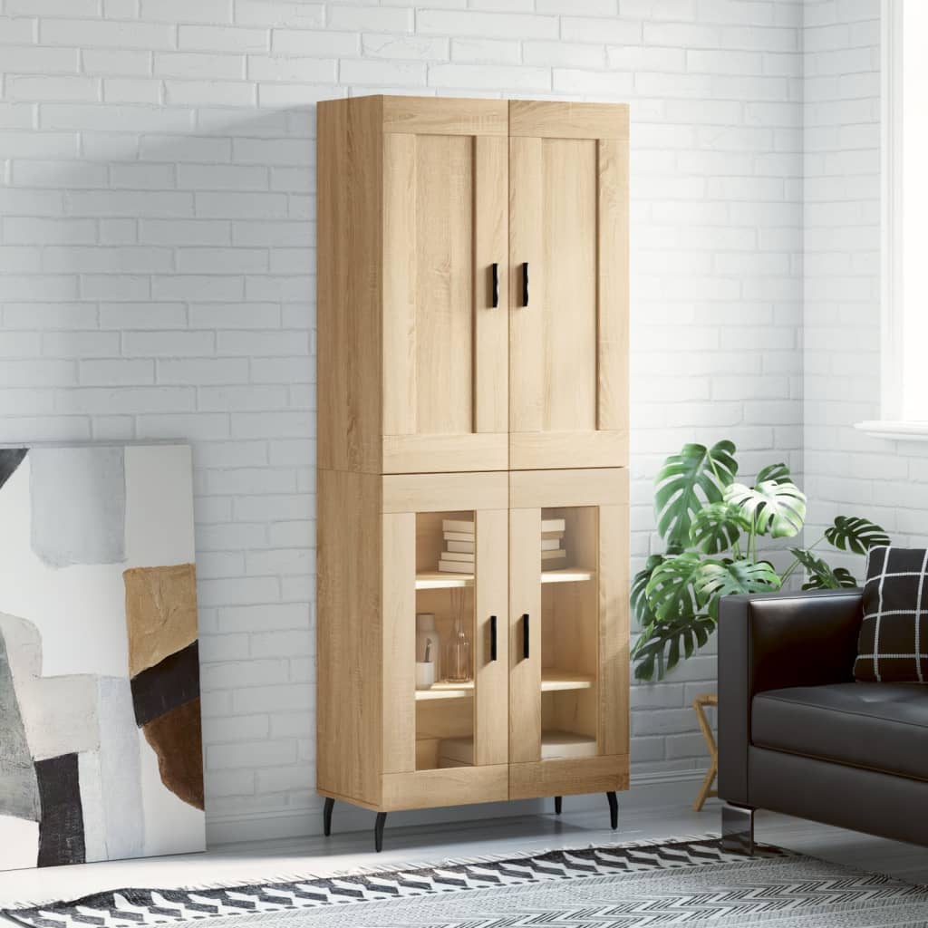 Highboard 2 Pcs 69,5 X 34 X 180 Cm Holzwerkstoff