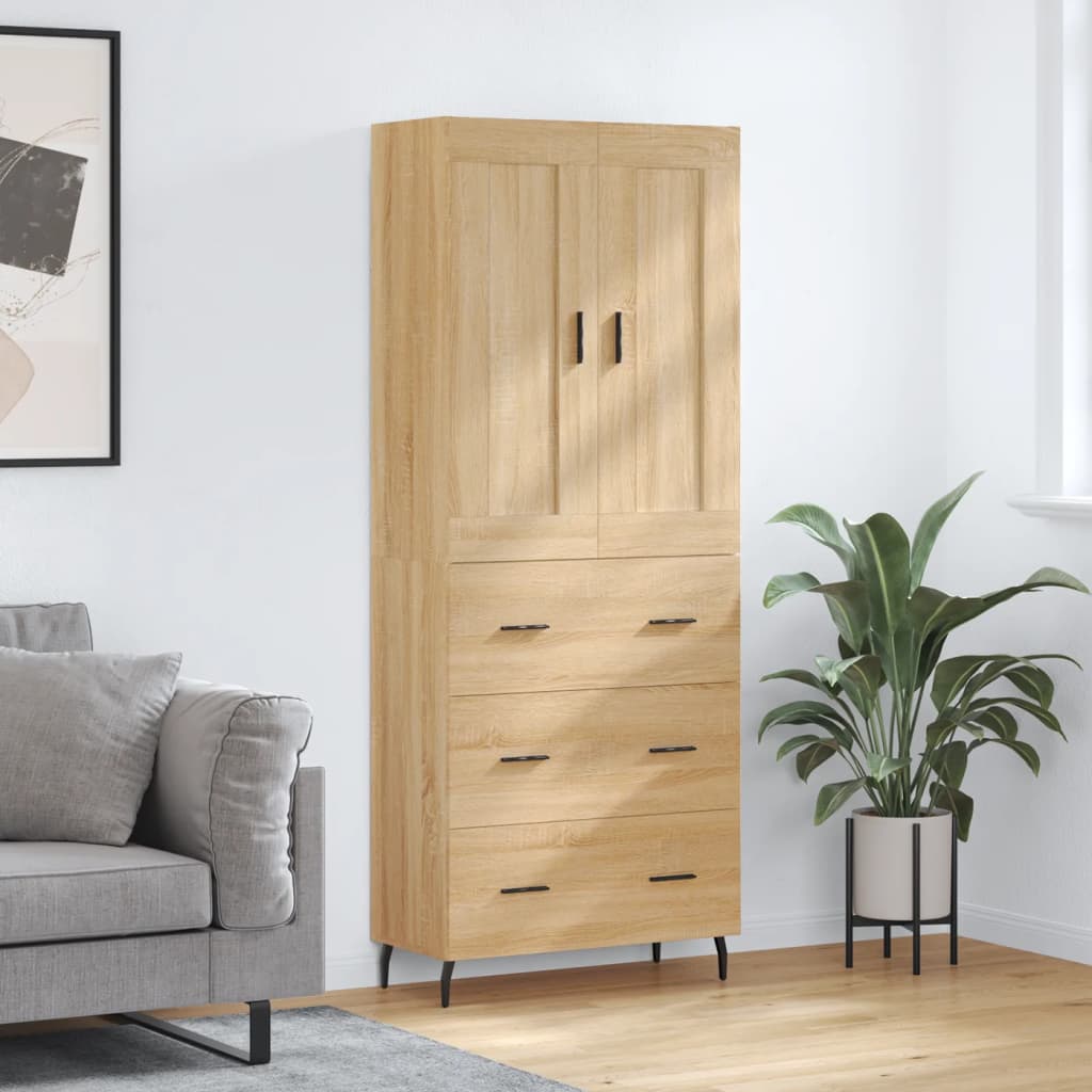 Highboard 2 Pcs 69,5 X 34 X 180 Cm Holzwerkstoff