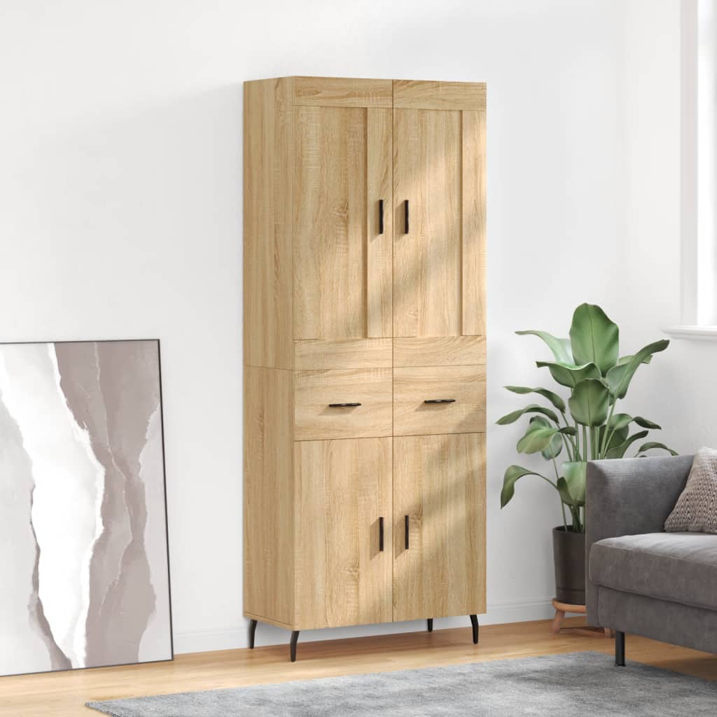 Highboard 2 Pcs 69,5 X 34 X 180 Cm Holzwerkstoff