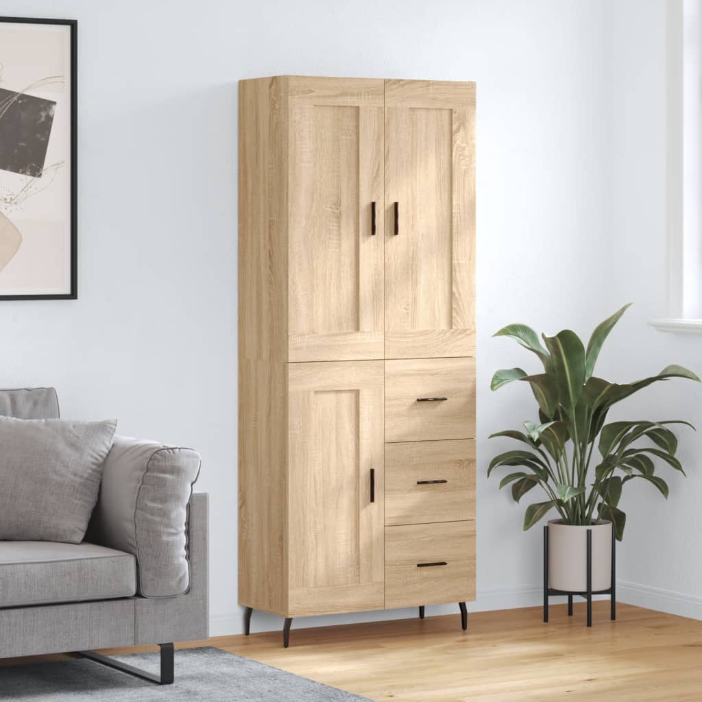 Highboard 2 Pcs 69,5 X 34 X 180 Cm Holzwerkstoff