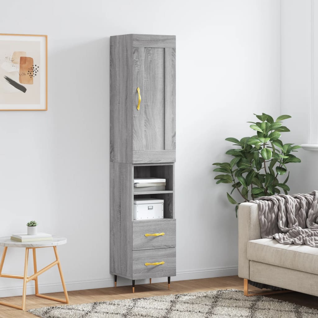 Highboard 34,5X34X180 Cm Holzwerkstoff