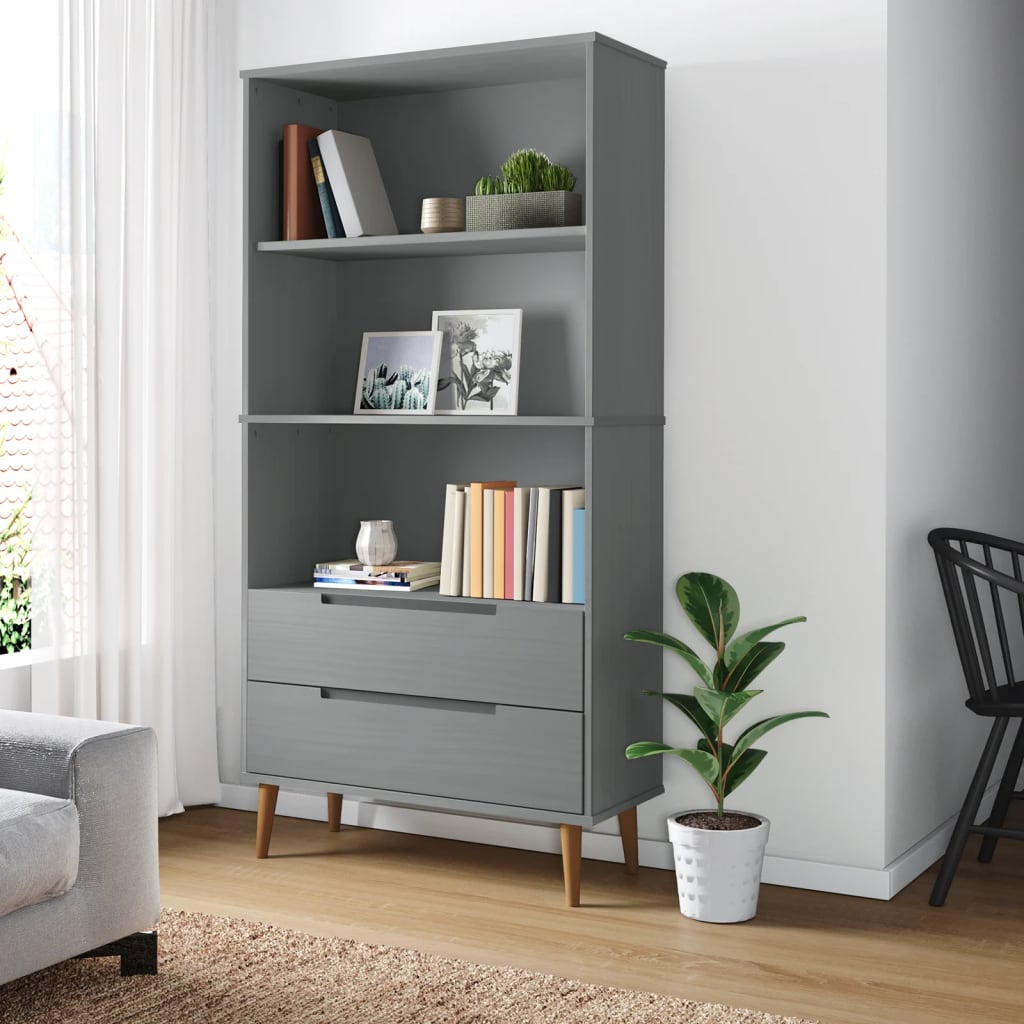Bücherregal Molde 85 X 35 X 170,5 Cm Massives Kiefernholz
