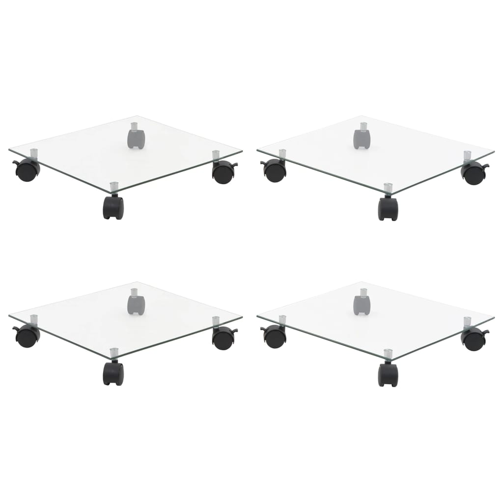 Pflanzenroller 4 Stk. 35X35 Cm Hartglas Quadratisch