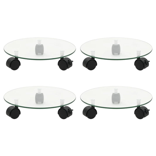 Pflanzenroller 4 Stk. 28 Cm Hartglas Rund