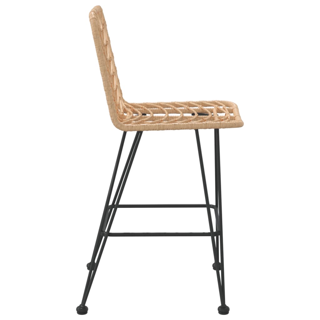 Barhocker 2 Stk. 45X56X103,5 Cm Pe-Rattan Und Stahl