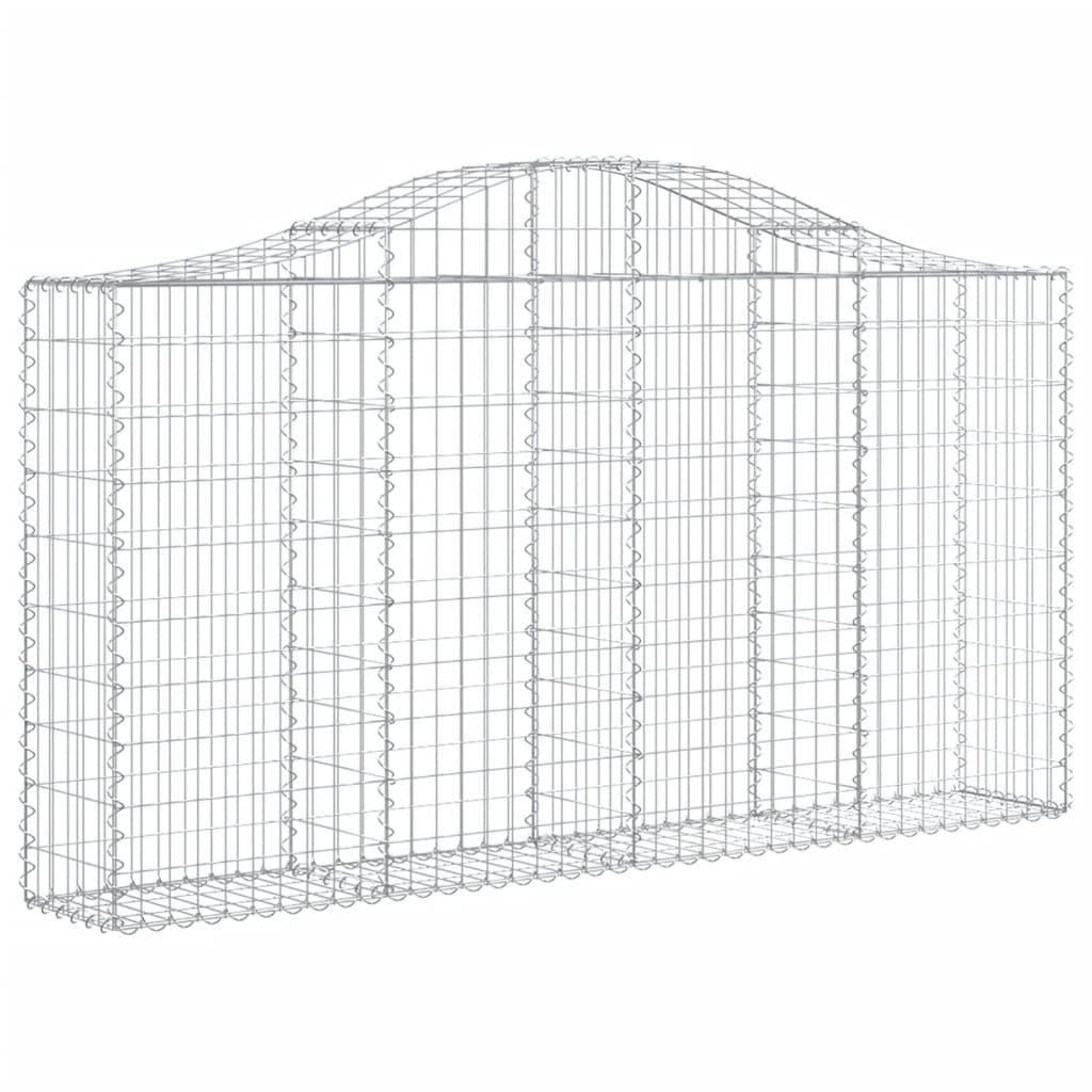 Gabionen Mit Hochbogen 4 Stk. 200X30X100/120Cm Verzinktes Eisen