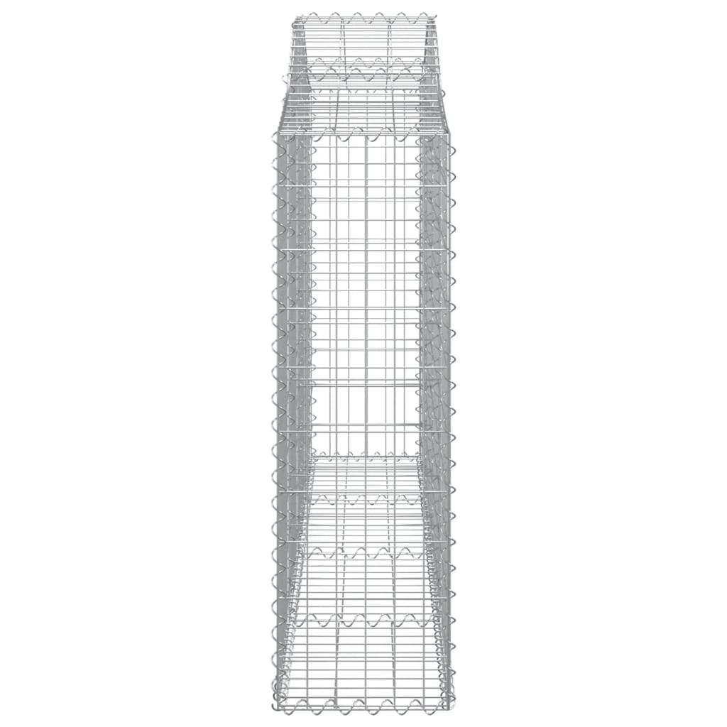 Gabionen Mit Hochbogen 7 Stk. 200X30X100/120Cm Verzinktes Eisen