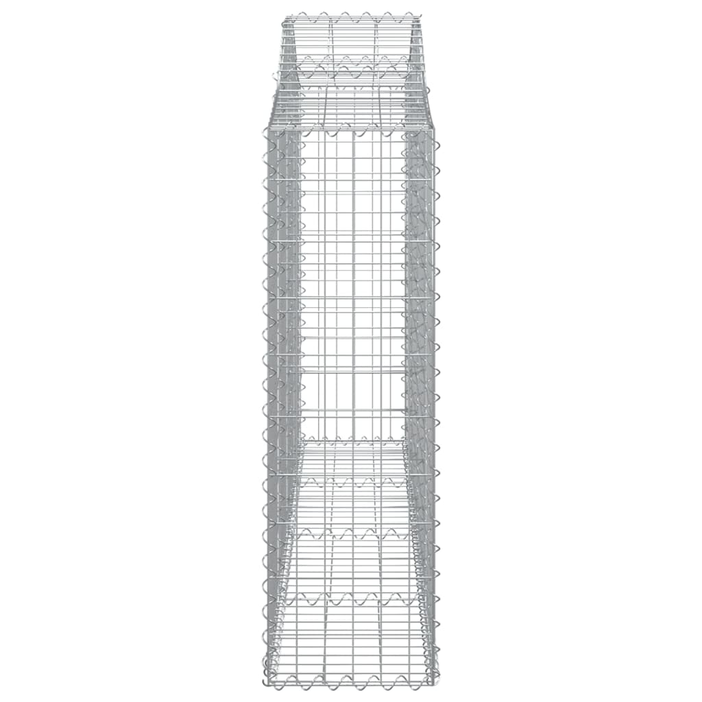 Gabionen Mit Hochbogen 9 Stk. 200X30X100/120Cm Verzinktes Eisen