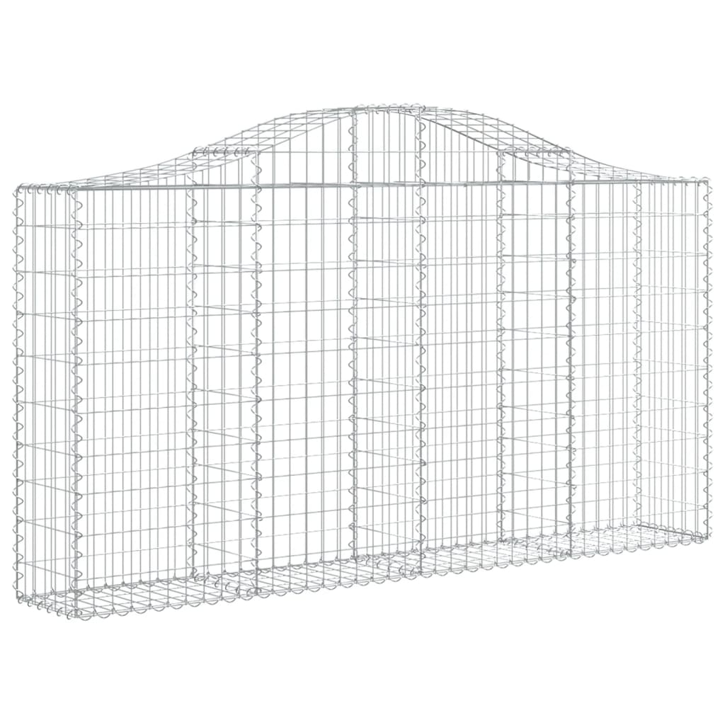 Gabionen Mit Hochbogen 12Stk. 200X30X100/120Cm Verzinktes Eisen