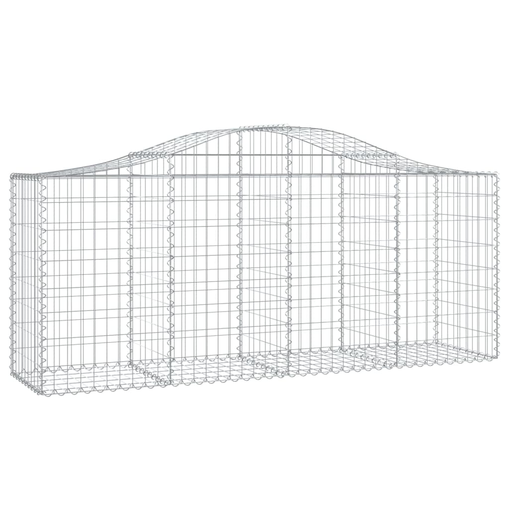 Gabionen Mit Hochbogen 13 Stk. 200X50X80/100Cm Verzinktes Eisen