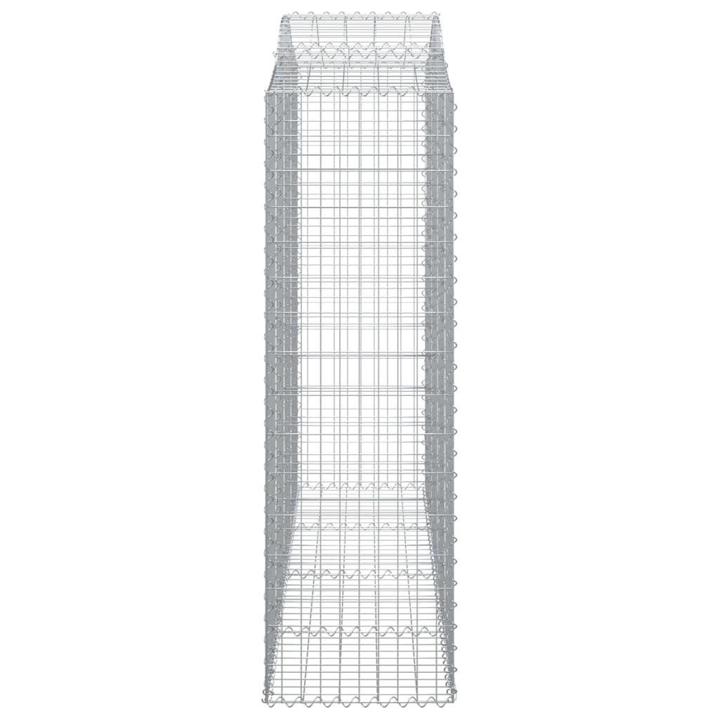 Gabionen Mit Hochbogen 5 Stk. 200X50X160/180Cm Verzinktes Eisen