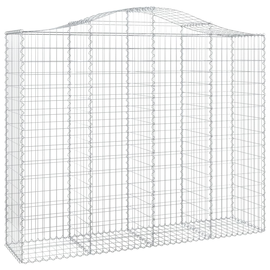 Gabionen Mit Hochbogen 8 Stk. 200X50X160/180Cm Verzinktes Eisen
