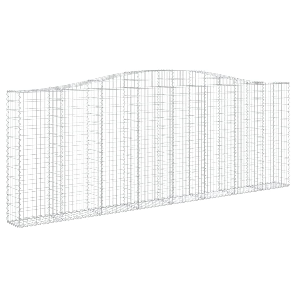 Gabionen Mit Hochbogen 2 Stk. 400X30X140/160Cm Verzinktes Eisen