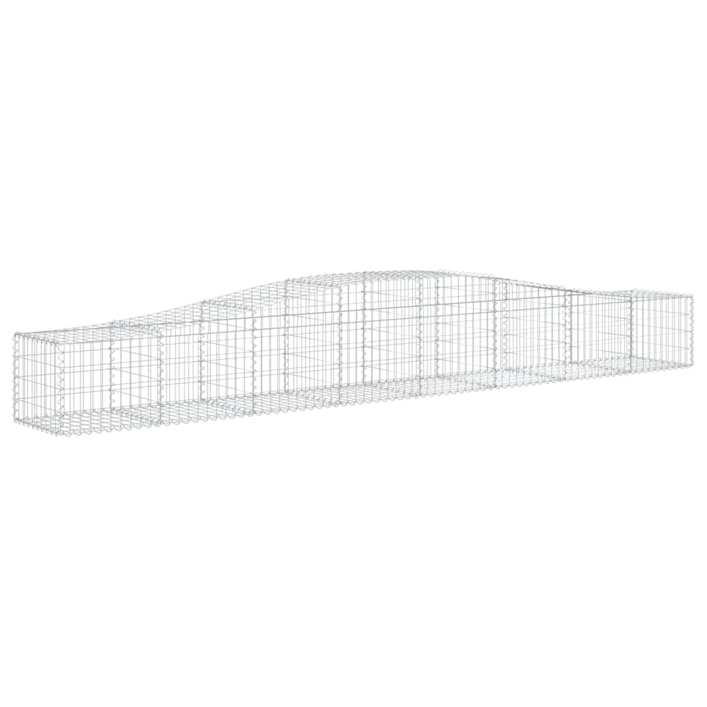 Gabionen Mit Hochbogen 2 Stk. 400X50X40/60Cm Verzinktes Eisen