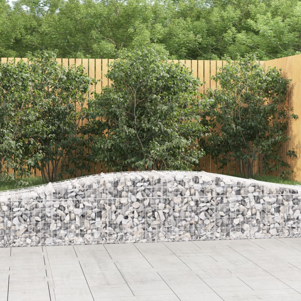 Gabionen Mit Hochbogen 2 Stk. 400X50X40/60Cm Verzinktes Eisen