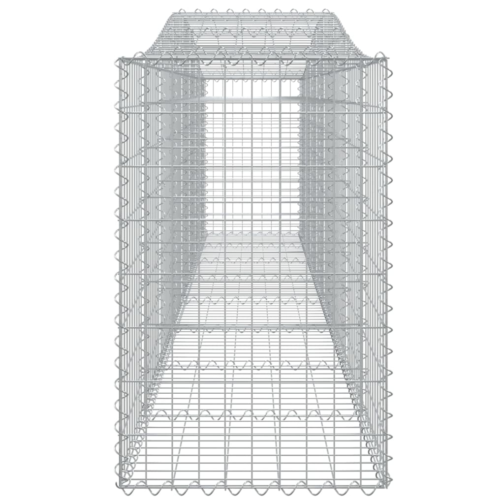 Gabionen Mit Hochbogen 4 Stk. 400X50X80/100Cm Verzinktes Eisen