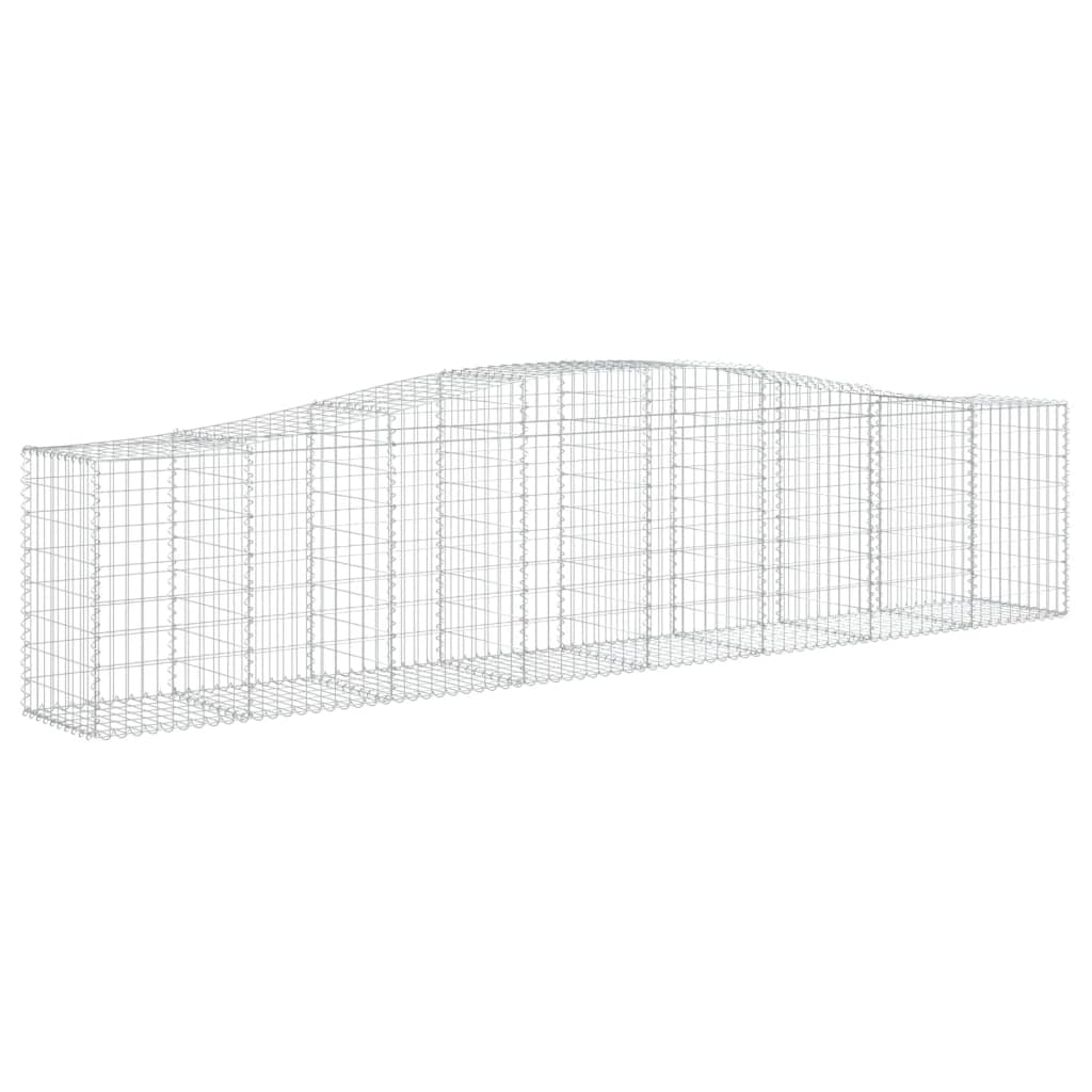 Gabionen Mit Hochbogen 25 Stk. 400X50X80/100Cm Verzinktes Eisen