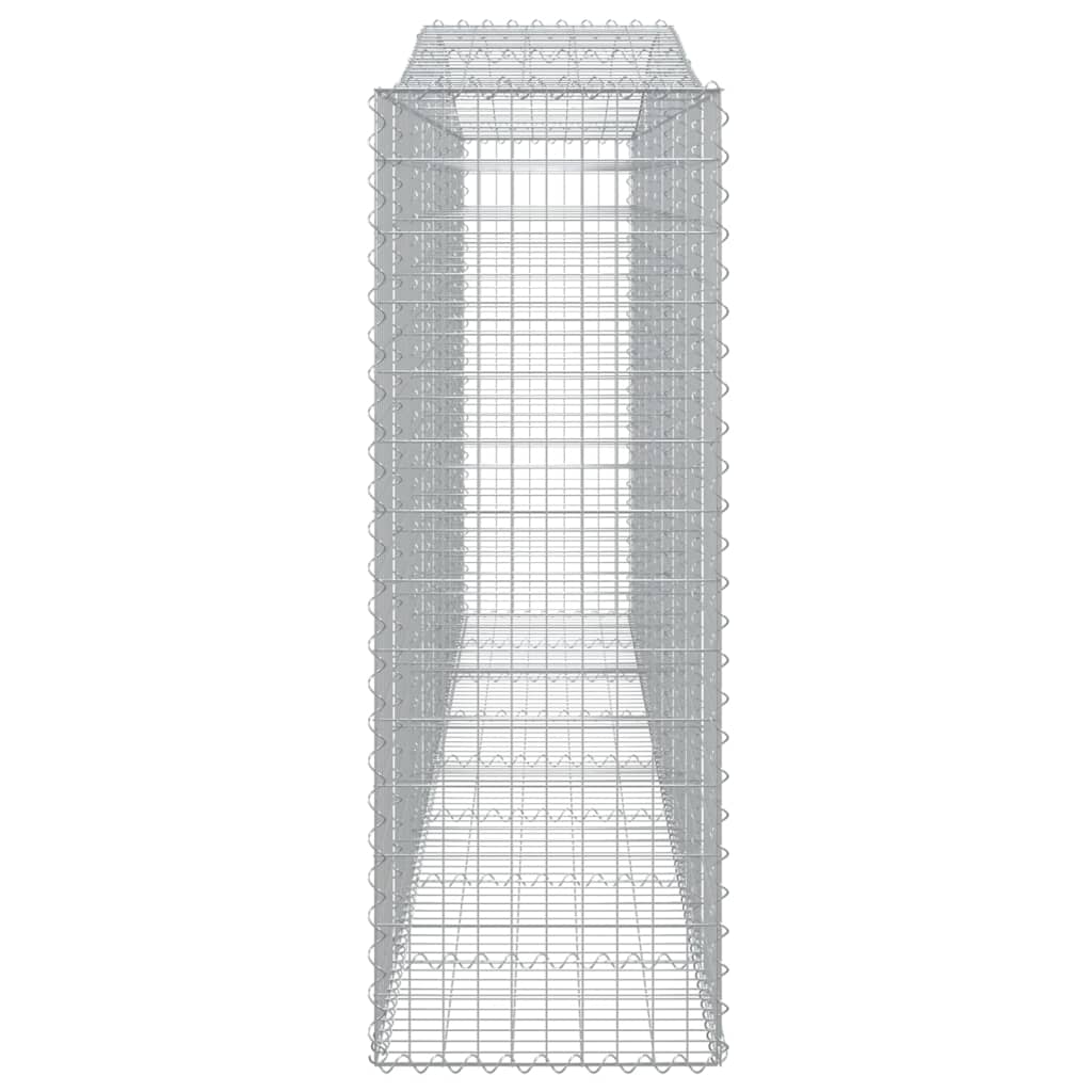 Gabionen Mit Hochbogen 7 Stk. 400X50X140/160Cm Verzinktes Eisen