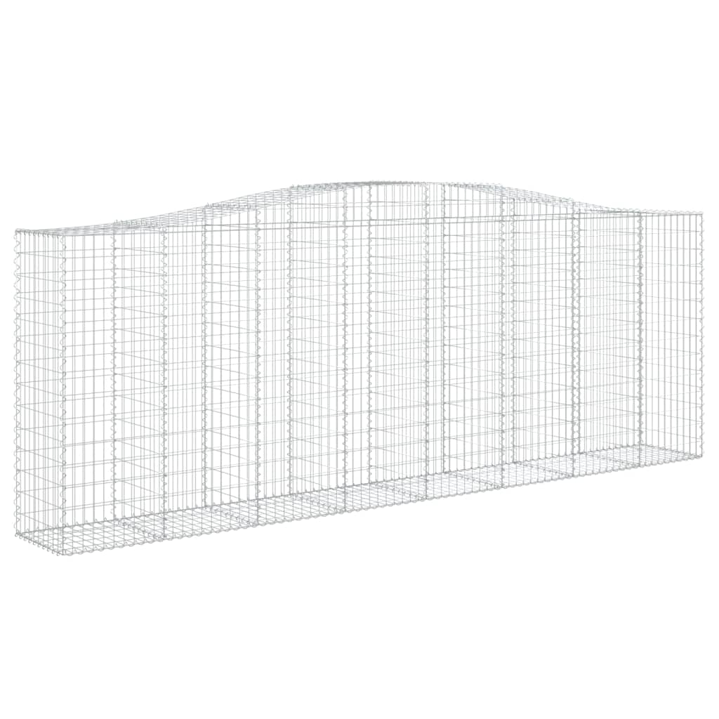Gabionen Mit Hochbogen 8 Stk. 400X50X140/160Cm Verzinktes Eisen