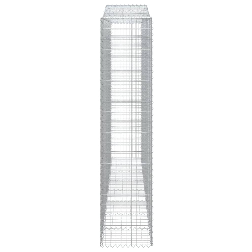 Gabionen Mit Hochbogen 2 Stk. 400X50X220/240Cm Verzinktes Eisen