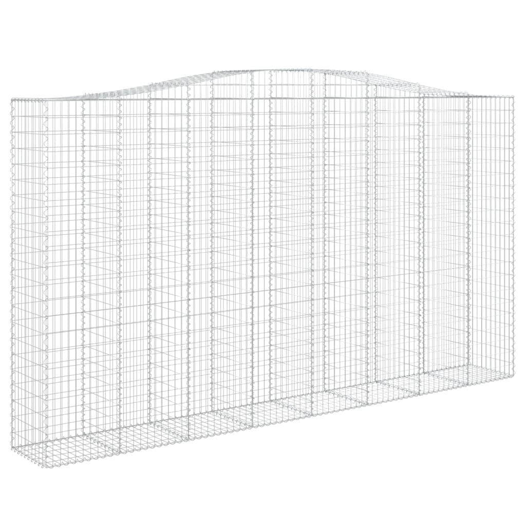 Gabionen Mit Hochbogen 4 Stk. 400X50X220/240Cm Verzinktes Eisen