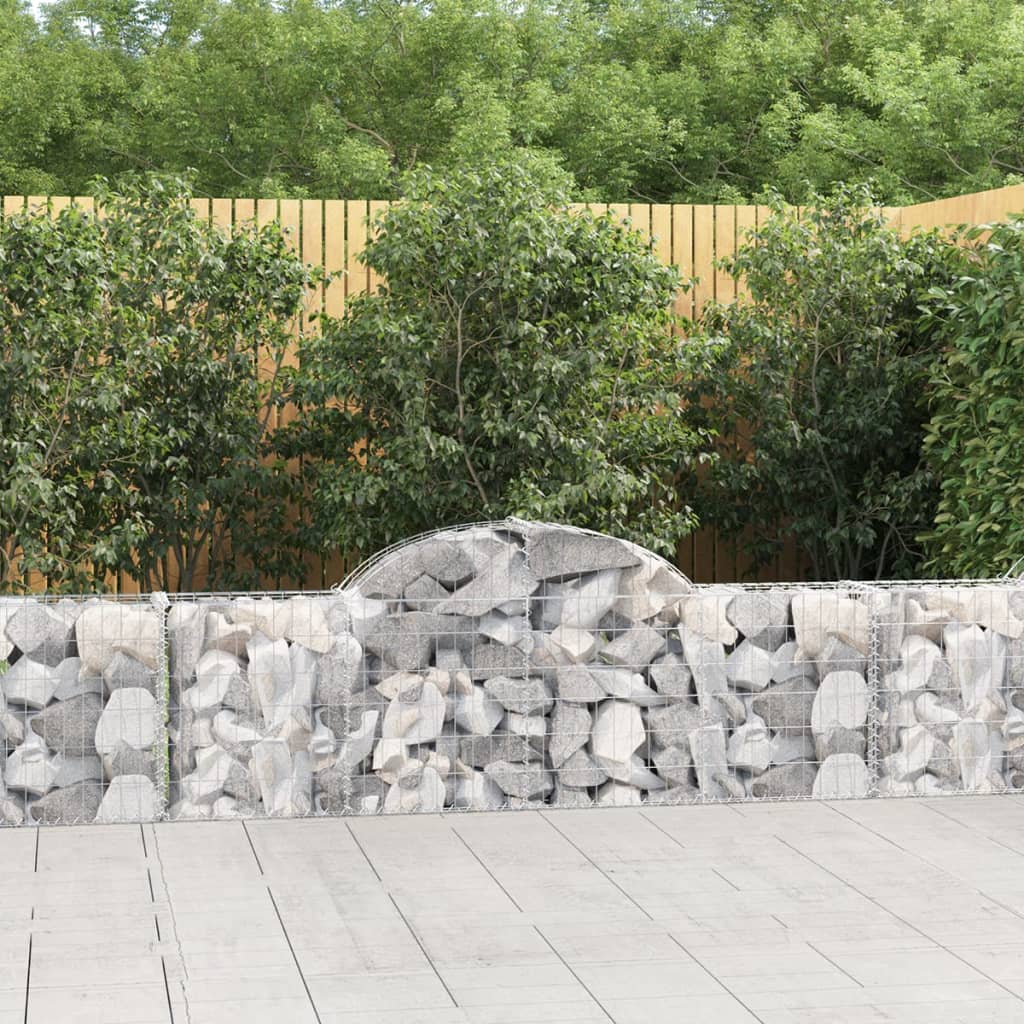 Gabionen Mit Hochbogen 50 Stk. Verzinktes Eisen Rot