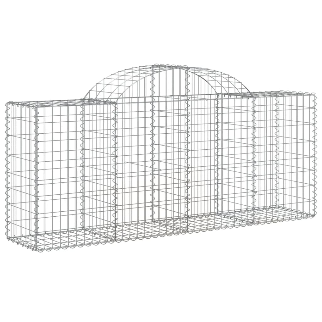 Gabionen Mit Hochbogen 25 Stk. 200X50X80/100Cm Verzinktes Eisen