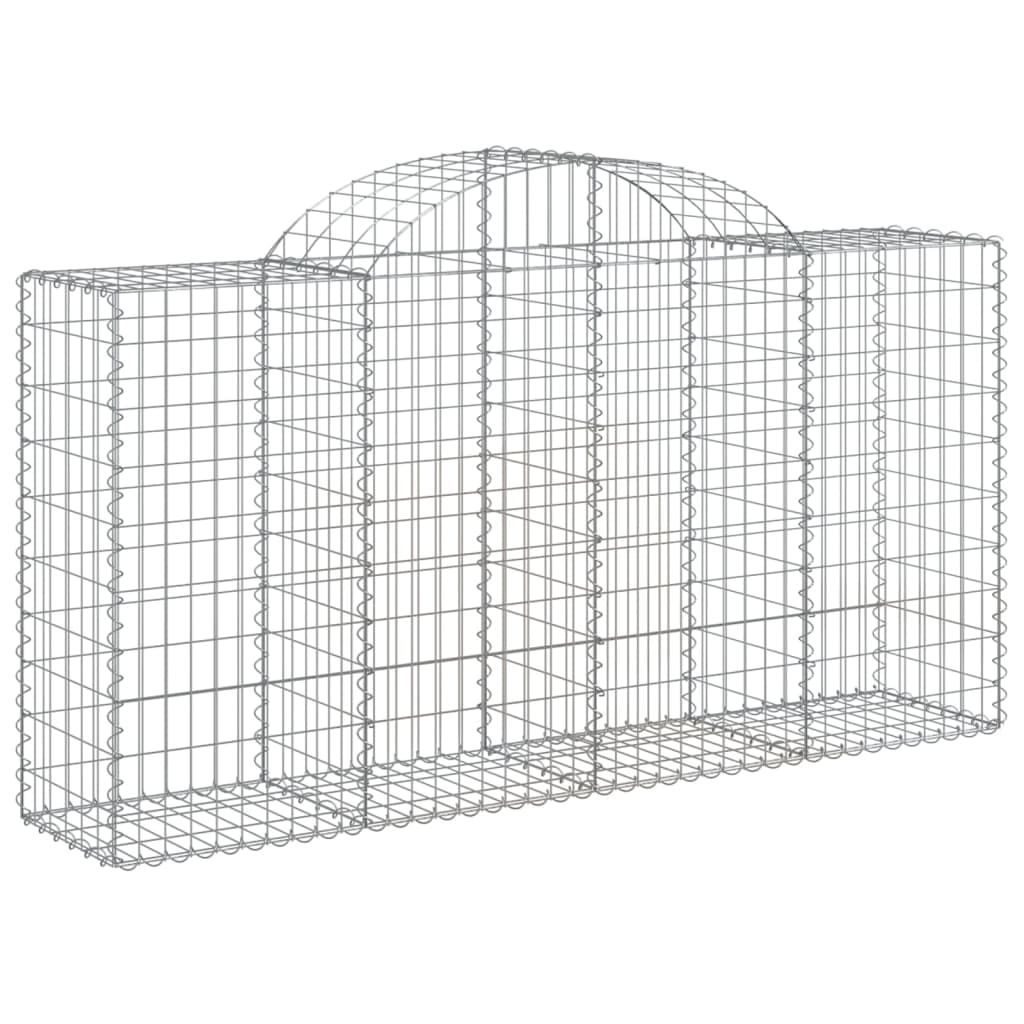Gabionen Mit Hochbogen 9 Stk. 200X50X100/120Cm Verzinktes Eisen