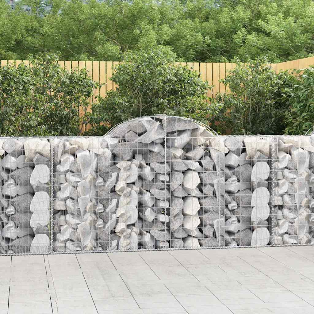 Gabionen Mit Hochbogen 50 Stk. Verzinktes Eisen Rot