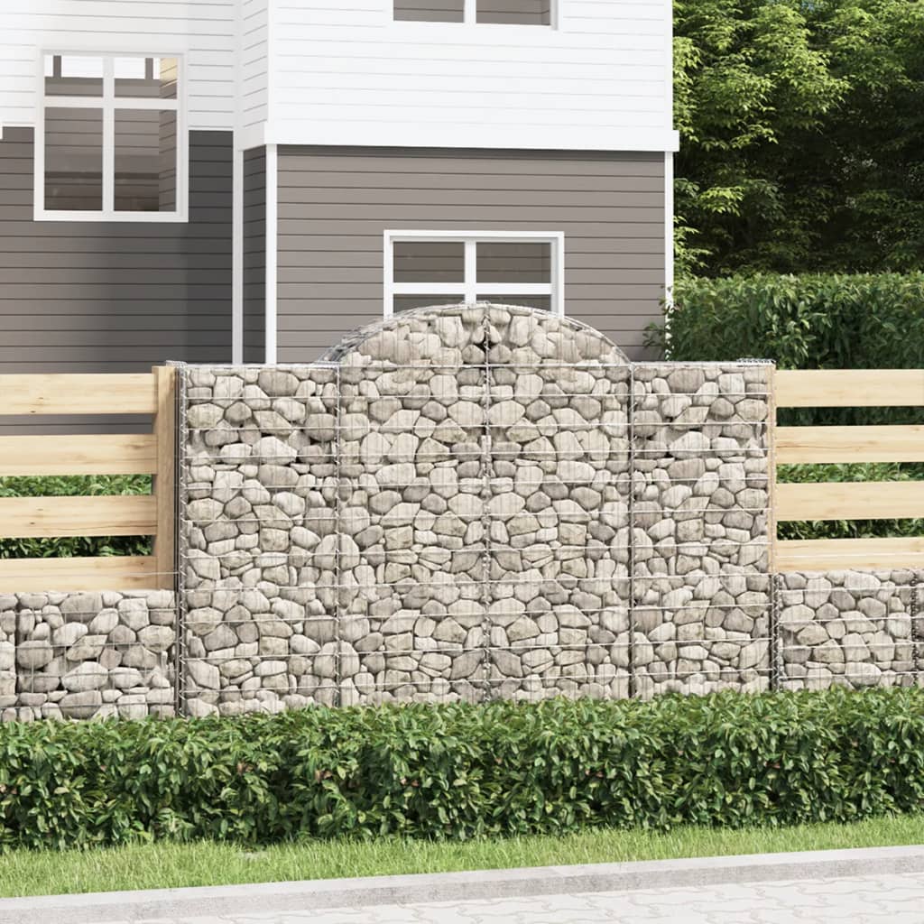 Gabione Mit Hochbogen Verzinktes Eisen Schwarz