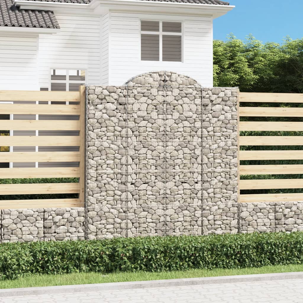 Gabione Mit Hochbogen Verzinktes Eisen Schwarz