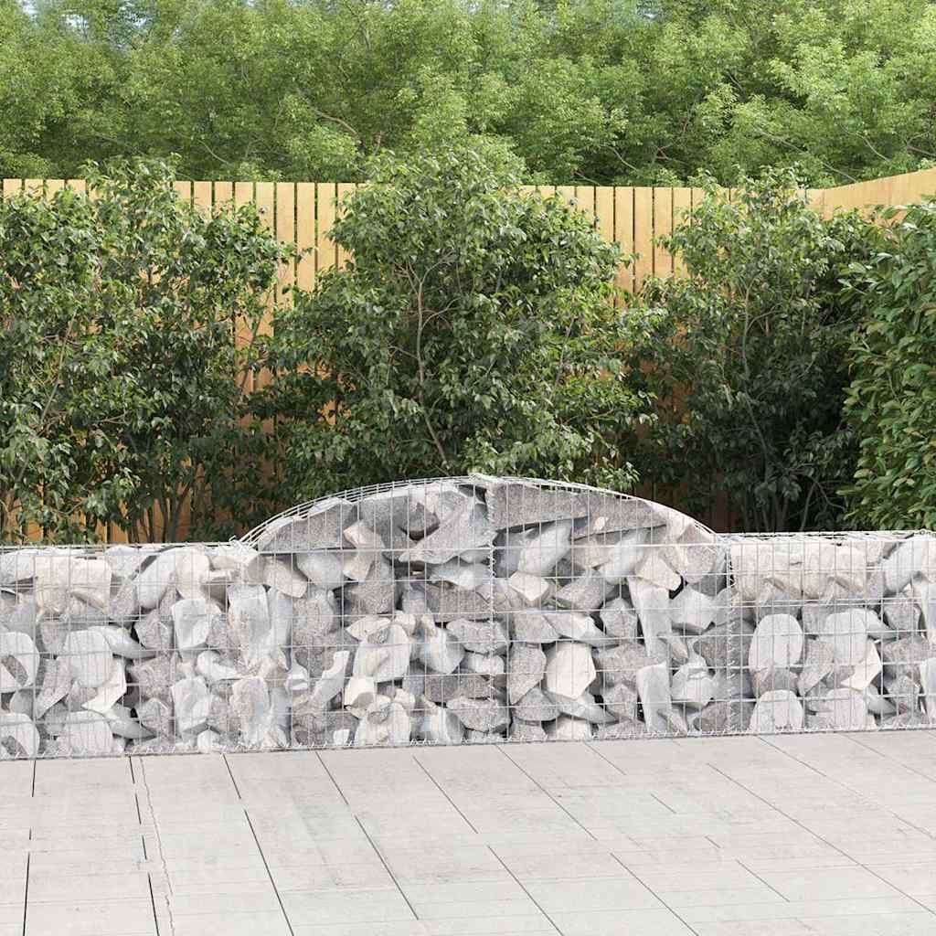 Gabionen Mit Hochbogen 50 Stk. Verzinktes Eisen Rot