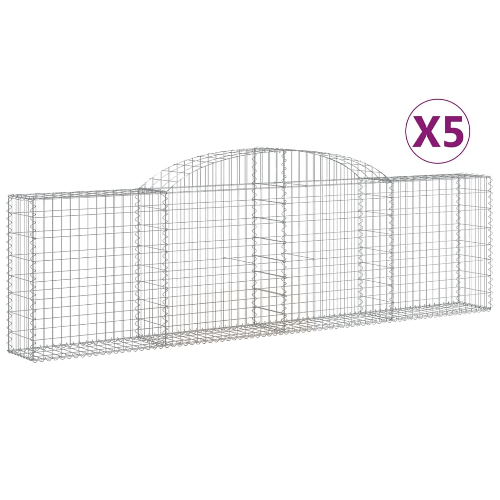 Gabionen Mit Hochbogen 5 Stk. Verzinktes Eisen
