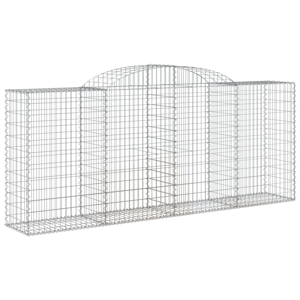 Gabionen Mit Hochbogen 3 Stk. 300X50X120/140Cm Verzinktes Eisen