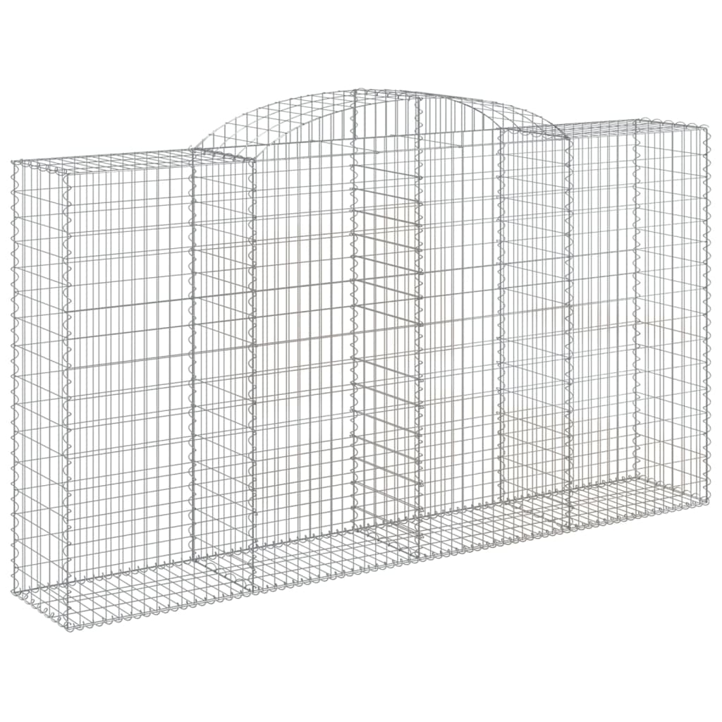 Gabionen Mit Hochbogen 2 Stk. 300X50X160/180Cm Verzinktes Eisen