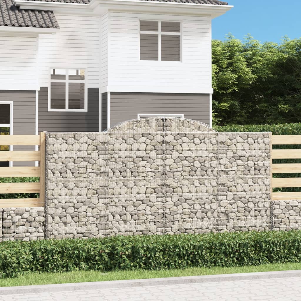 Gabione Mit Hochbogen Verzinktes Eisen Schwarz