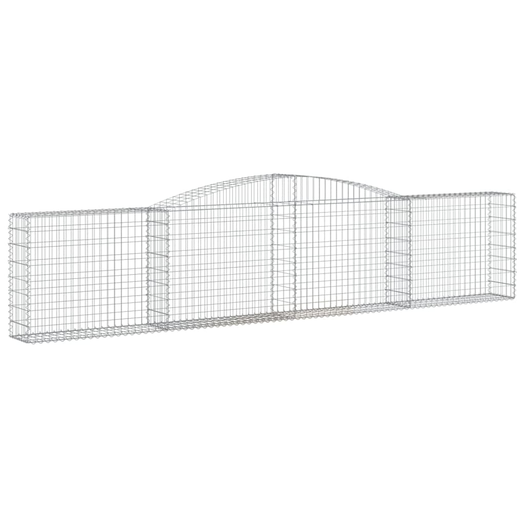 Gabionen Mit Hochbogen 20 Stk. 400X30X80/100Cm Verzinktes Eisen