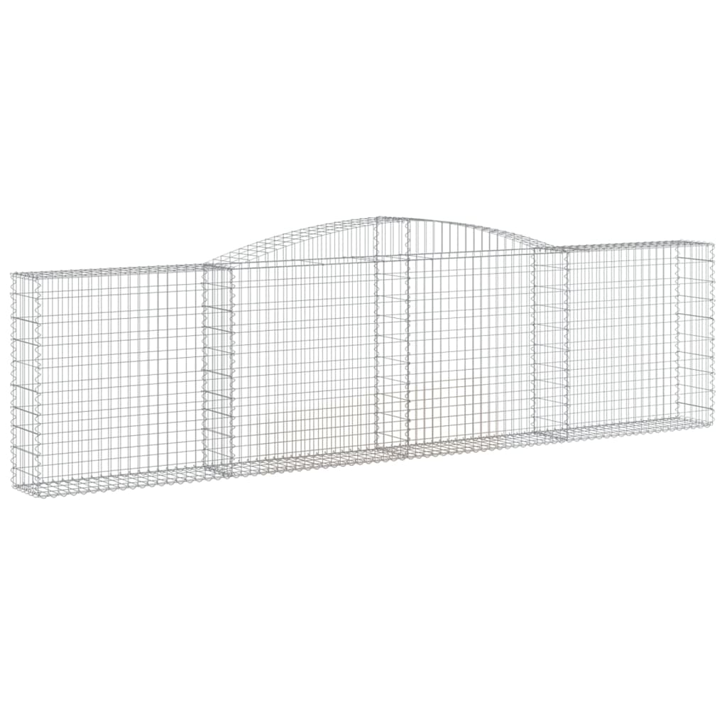 Gabionen Mit Hochbogen 2 Stk. 400X30X100/120Cm Verzinktes Eisen